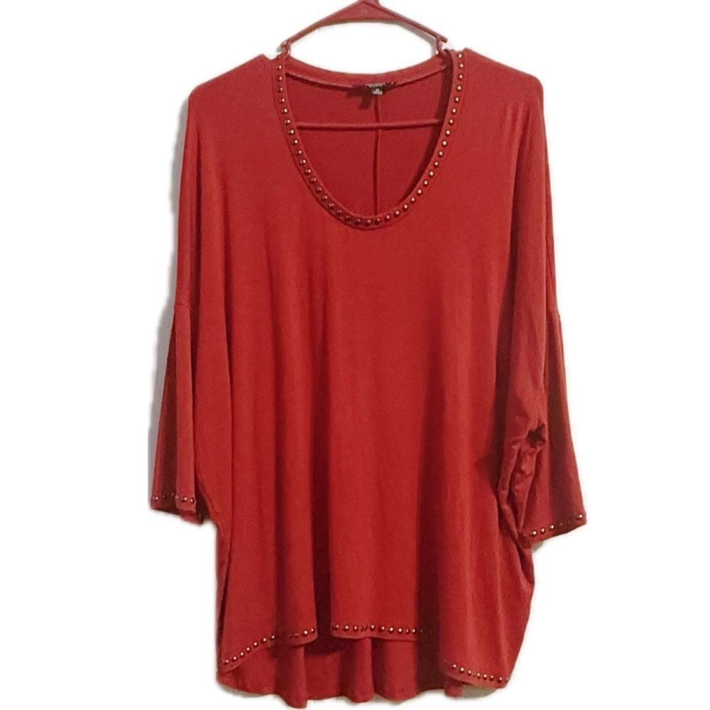 Premise Red Studded Tunic Top